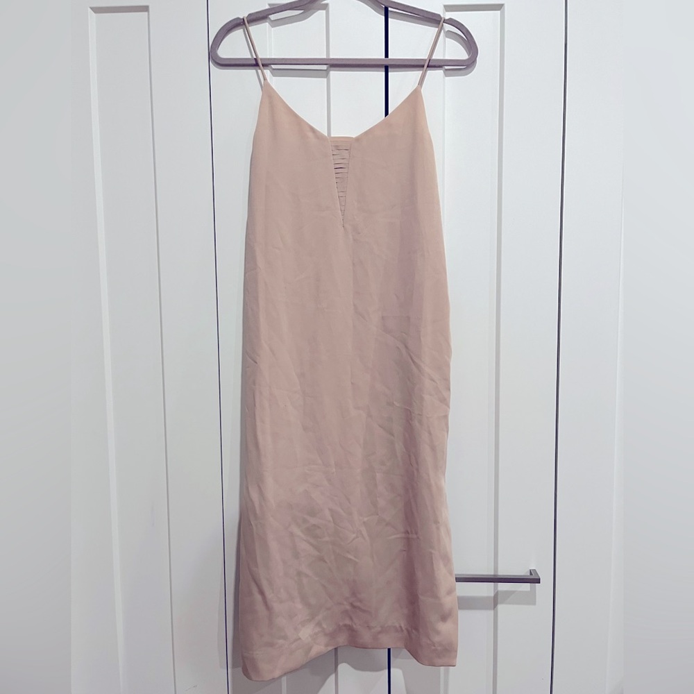 Finders Light Nude Pink Midi Dress with Slit